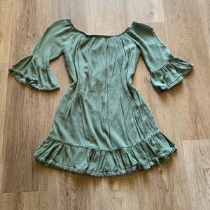 Green mini dress